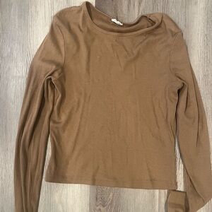 Cotton On Brown Ribbed Knit Top
